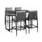 Armen Living Grand Outdoor Patio 5-Piece Bar Table Set in Aluminum with Gray Cushions 840254333321 - alternate 1